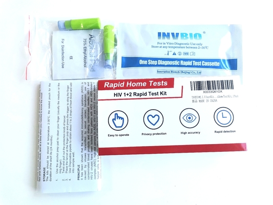 Evde Hiv Tip 1 Tip 2 İçin Kendi Kendini Test ISO 13485 Hiv Hızlı Test Kitleri