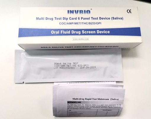 Oral 3.00mm 6 Panel Tükürük Uyuşturucu Testi FDA CE FSC