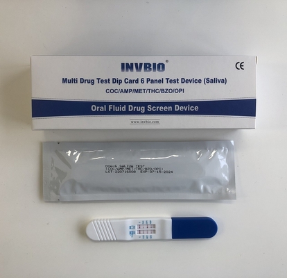 6 Çoklu Panel Oral Sıvı FDA Uyuşturucu Bağımlılığı Test Kiti AMP / MET / COC / OPI / THC / BZO