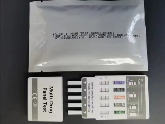 Hızlı Sonuç Kullanışlı 10 Panel Uyuşturucu Testi Dip Card Tıbbi Teşhis Cihazı