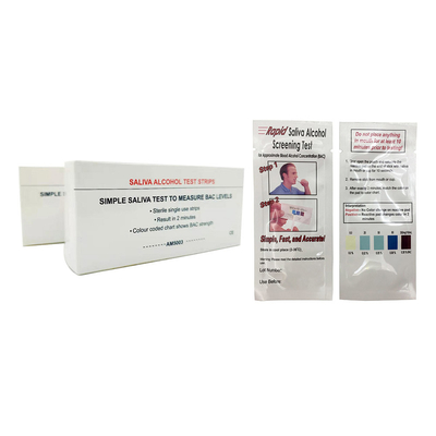 Evde Kullanım Hızlı Test Kaseti Oral Alkol Test Şeritleri OEM Paketleme