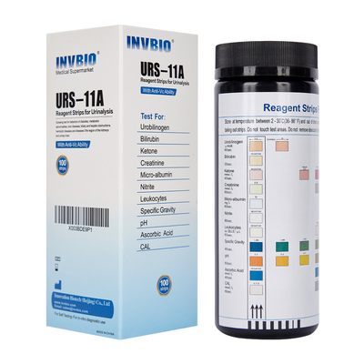 Nitrit / Lökositler / Ürobilinojen / Keton / Bilirubin / Sg / Ph / Cal için Reaktif İdrar Analizi Test Şeritleri