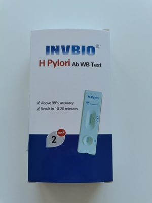 İnsan İçin% 100 Hassas Hastane H Pylori Ab Hızlı Test Tam Kan Kartı