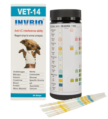 Marka INVBIO Hızlı Teslimat VET Pet İdrar Test Şeritleri 14 Parametre Süper Market