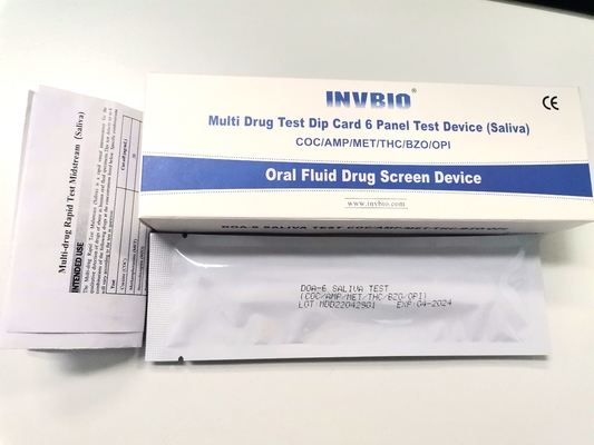 İstihdam ve Sigorta Testi için 6 Panel Oral FDA Tükürük Uyuşturucu Test Kiti