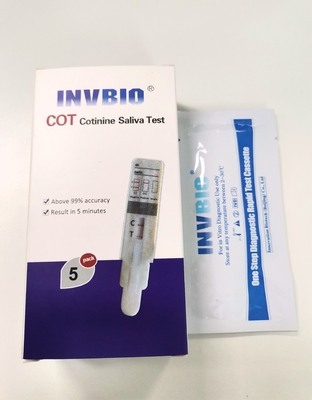 Tek Panel Oral 20ng/ml Tükürük Test Kiti Evde Nikotin / Kotinin / Tütün