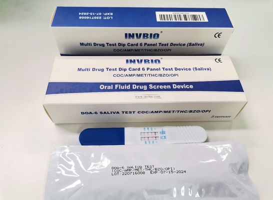 6 Panel Doğrudan Tükürük Uyuşturucu Test Kiti CE FDA Onaylı
