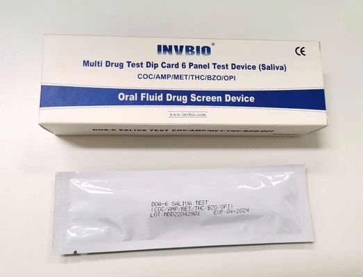 Ağız Çubuğu Suistimal İlaçları Testi Oral Sıvı 6 Panel Tükürük Uyuşturucu Test Kiti