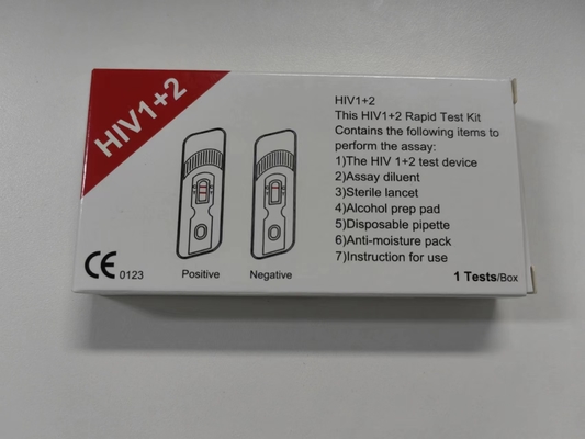 Tek Adımda Kendi Kendine Teşhis Hiv 1 ve 2 Test Kiti Kullanışlı Tam Kan Hızlı Tespiti