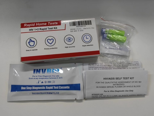 Tek Adımda Kendi Kendine Teşhis Hiv 1 ve 2 Test Kiti Kullanışlı Tam Kan Hızlı Tespiti