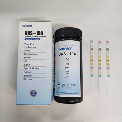 Yüksek Doğruluklu Glikoz Bilirubin İdrar Analizi Test Şeritleri 3.00mm 10 Parametre
