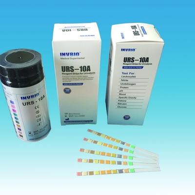 Yüksek Doğruluklu Glikoz Bilirubin İdrar Analizi Test Şeritleri 3.00mm 10 Parametre