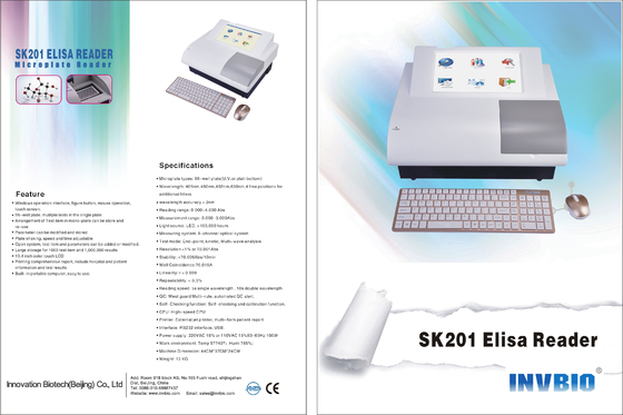SK201 8 kanallı Elisa Mikroplaka Okuyucu Klinik Kimya Analizörü