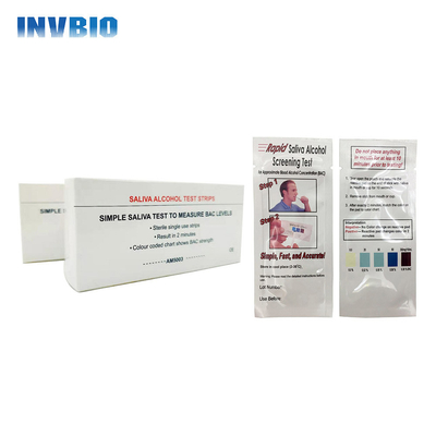 INVBIO Kişisel Tek Adım Tükürük Alkol Test Şeridi 25 Şerit / Kutu